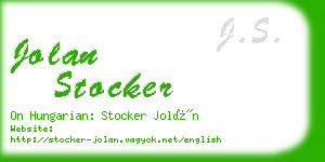 jolan stocker business card